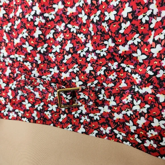 XOXO Floral Vest Red And White Ruffles Size Small - Picture 4 of 7